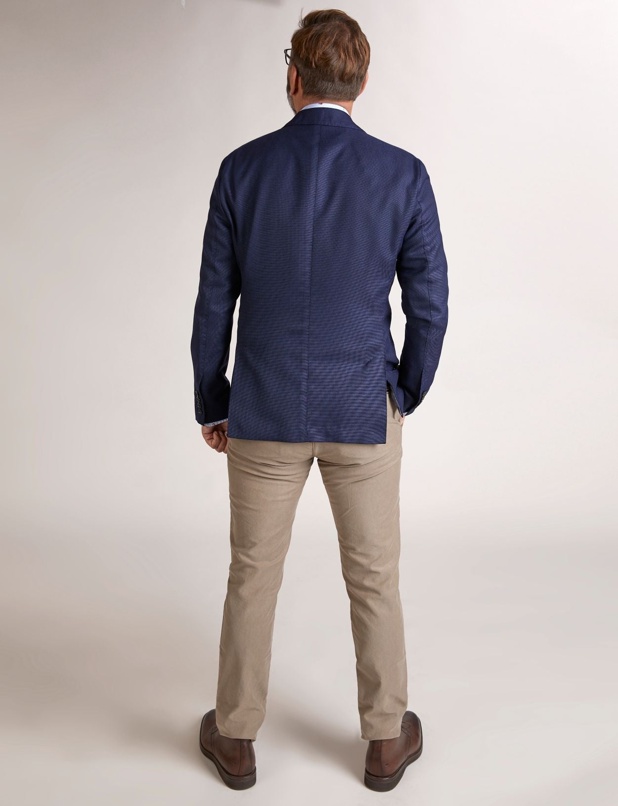 Man Blauwe Ronde Zakblazer In Het Blauw - W