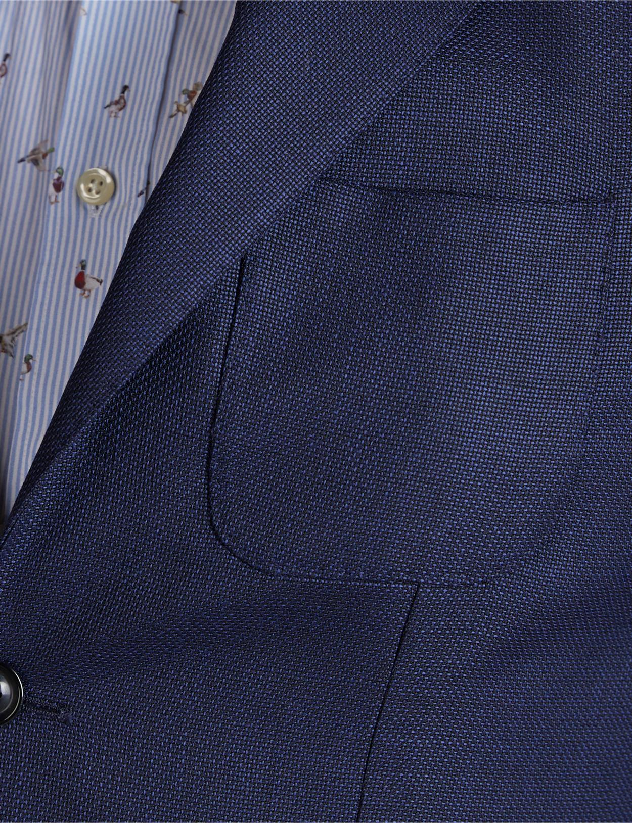 Blue Round Pocket Blazer In Blue - Bleu