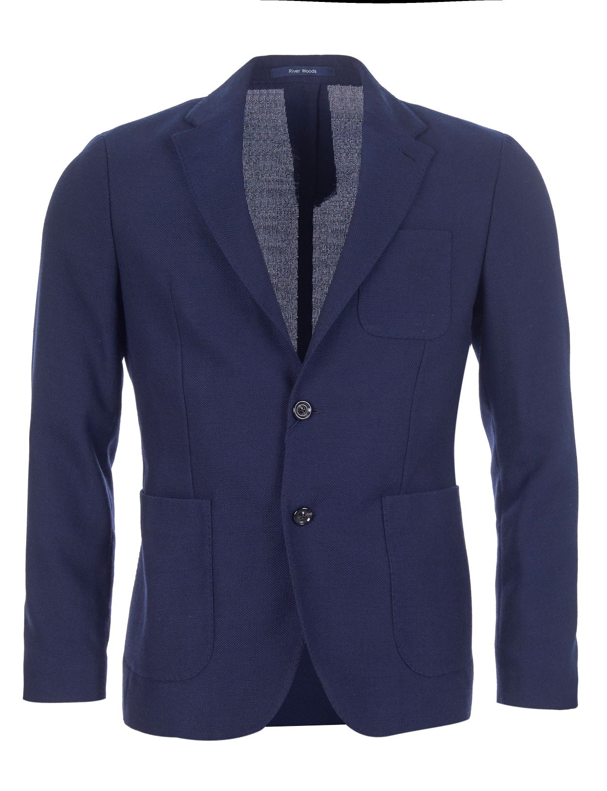 Man Blauwe Ronde Zakblazer In Het Blauw - W