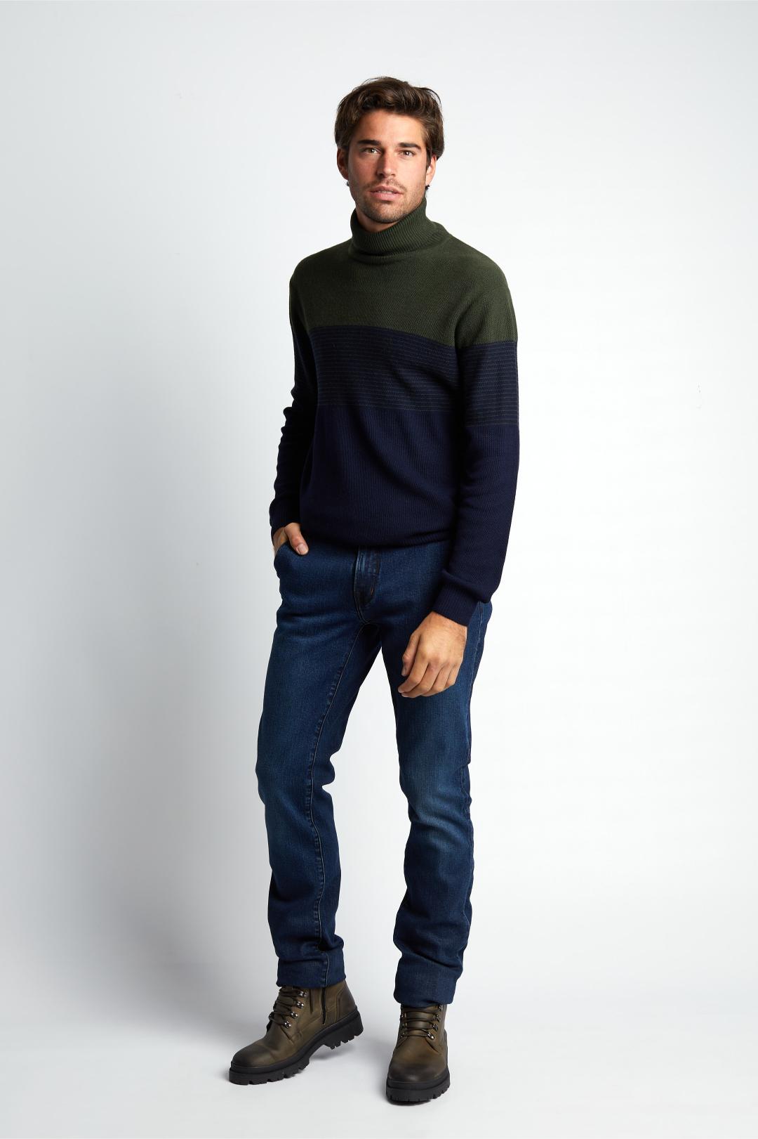 Slim Fit Roll Neck Pullover - Vert