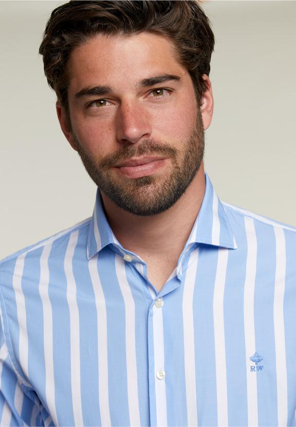 Custom Fit Striped Shirt Blue/White - Multi