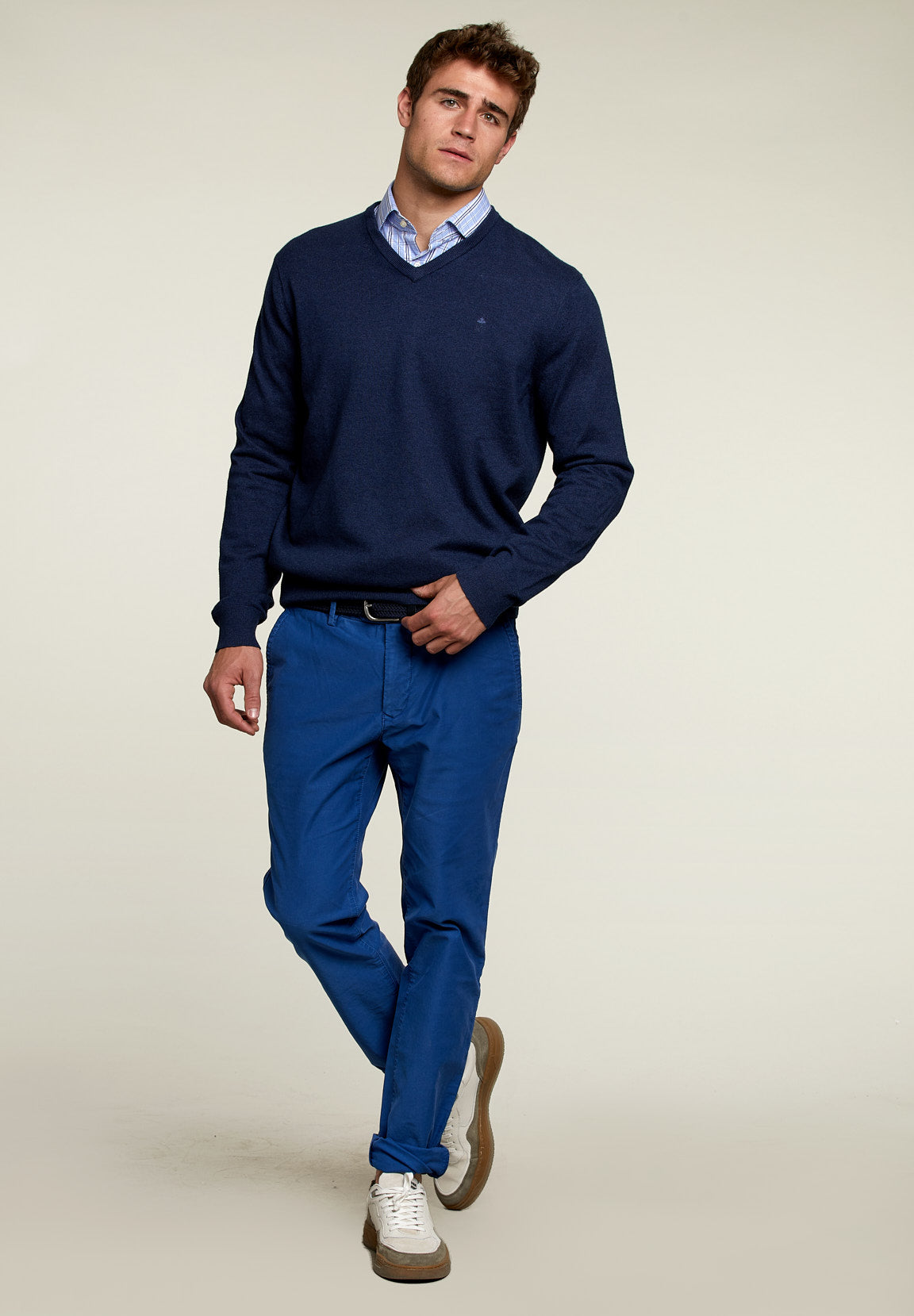 Slim Fit Checked Shirt Blue - Multi - W