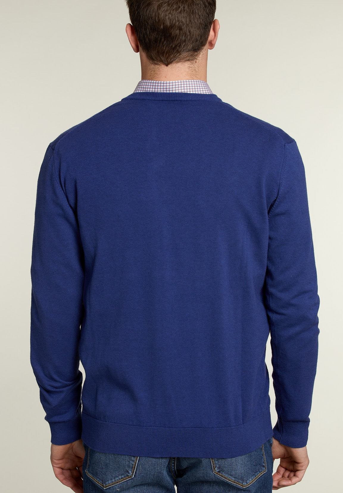 Basic V-Neck Pullover Toeareg Mix - Blue
