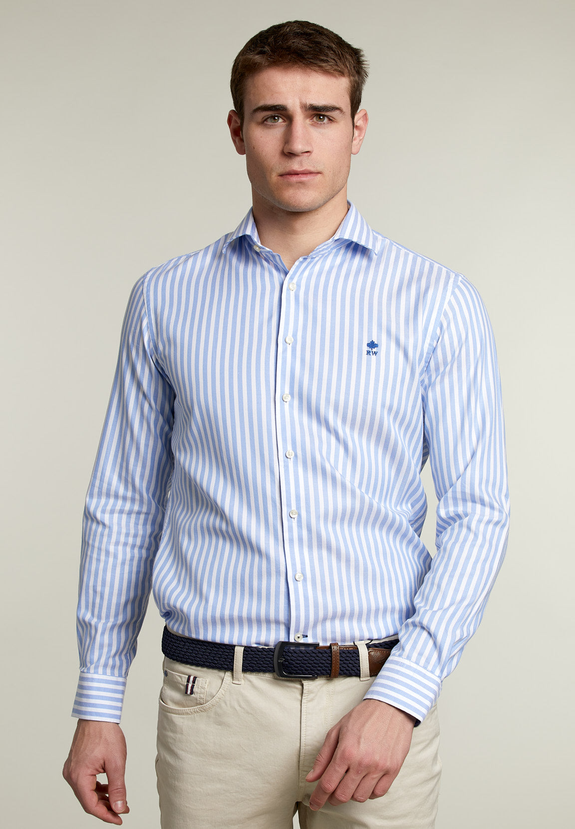 Slim Fit Striped Shirt Multi - Blue
