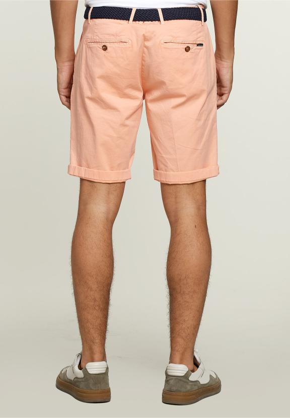 Tight Fit Chino Shorts Soft Melon - Oranje