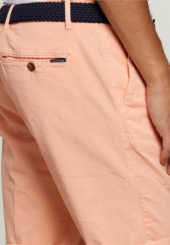 Tight Fit Chino Shorts Soft Melon - Oranje