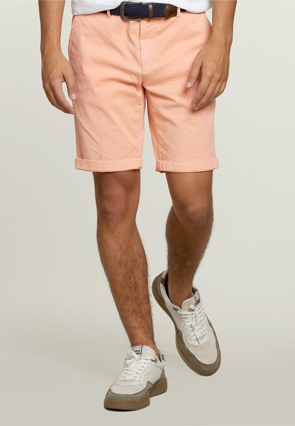 Tight Fit Chino Shorts Soft Melon - Oranje