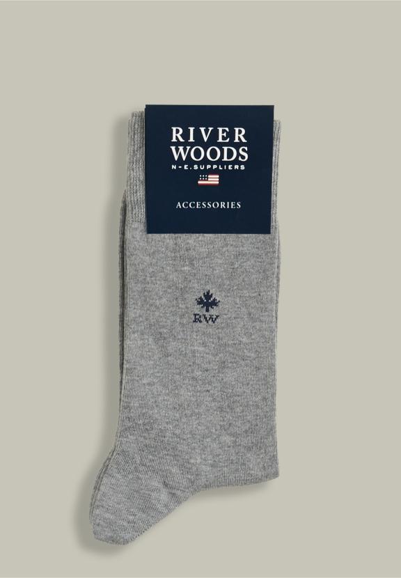 Cotton Uni Socks Mid Grey Mix - Grijs