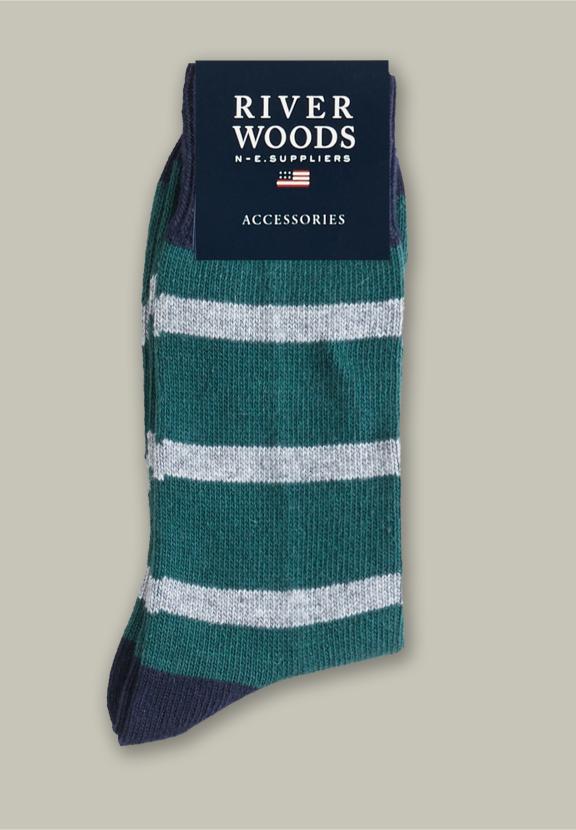 Striped Woolen Socks Woodstock - Groen