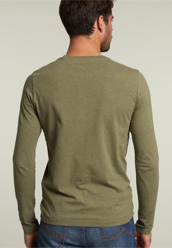 Basic Slim Fit T-Shirt In Cottage Mix - Khaki