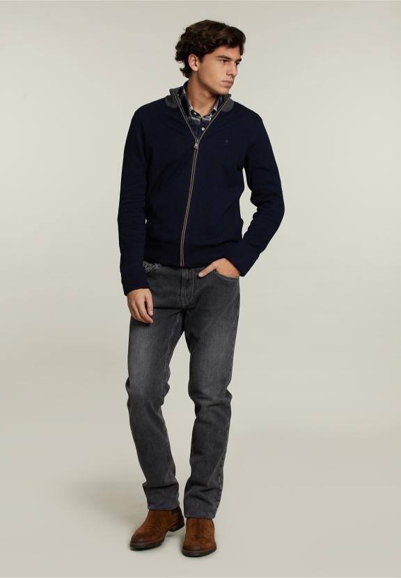 Strak Zittende 5-Pocket Jeans Grijs - Denim - W