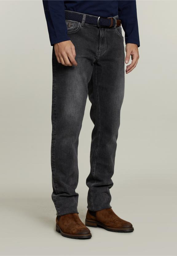 Strak Zittende 5-Pocket Jeans Grijs - Denim - W