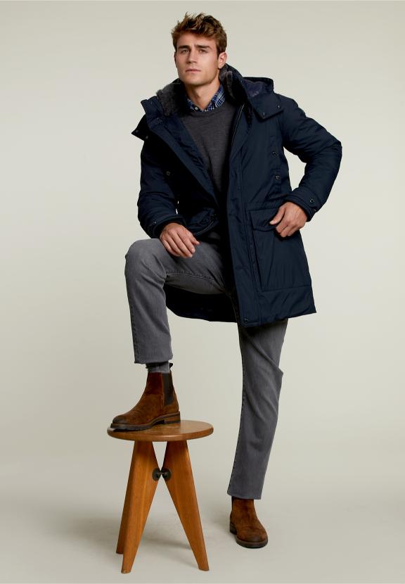 Op Maat Gemaakt Geruit Overhemd Blauw/Grijs - W