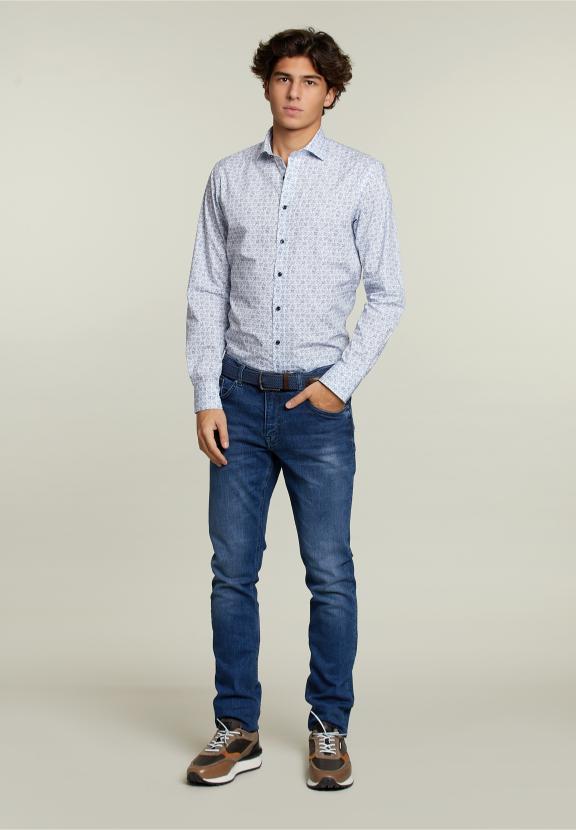 Custom Fit Fantasy Shirt Blue/White - Blauw
