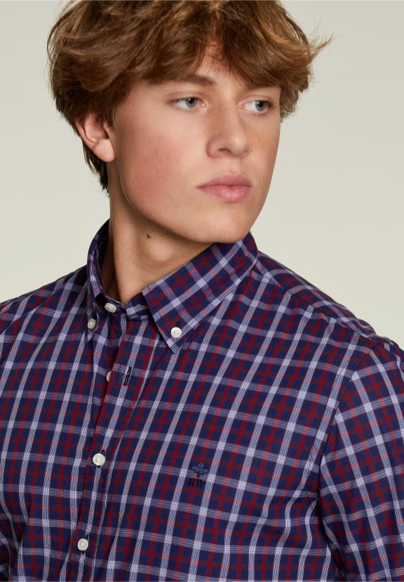 Slim Fit Geruite Overhemd Multi - W