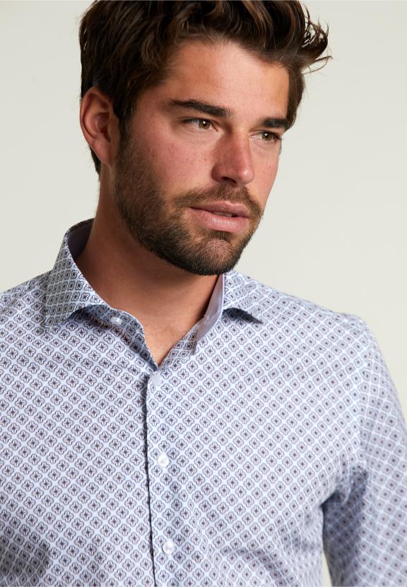Slim Fit Fantasy Shirt Multi - Blauw
