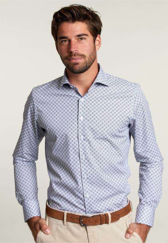 Slim Fit Fantasy Shirt Multi - Blauw