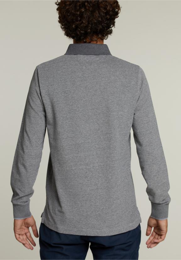 Custom Fit Cotton Polo With Pocket Graphite Mix - Gris