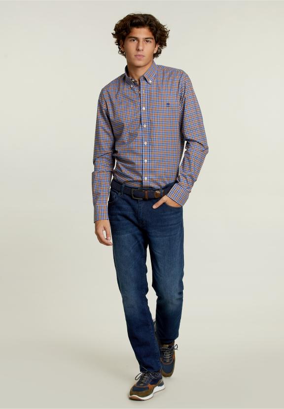 Op Maat Gemaakte Geruite Overhemd Multi - D-000 - W