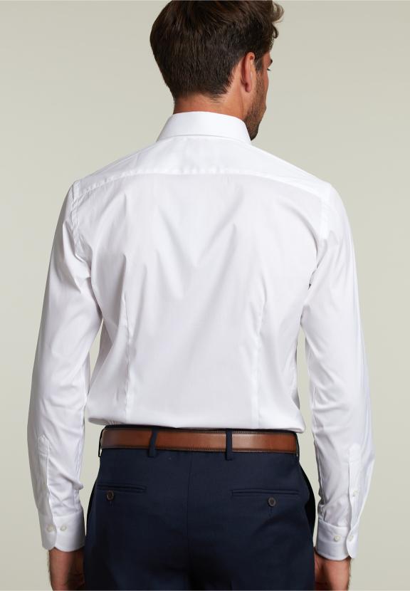 Slim Fit Uni Shirt White - Wit