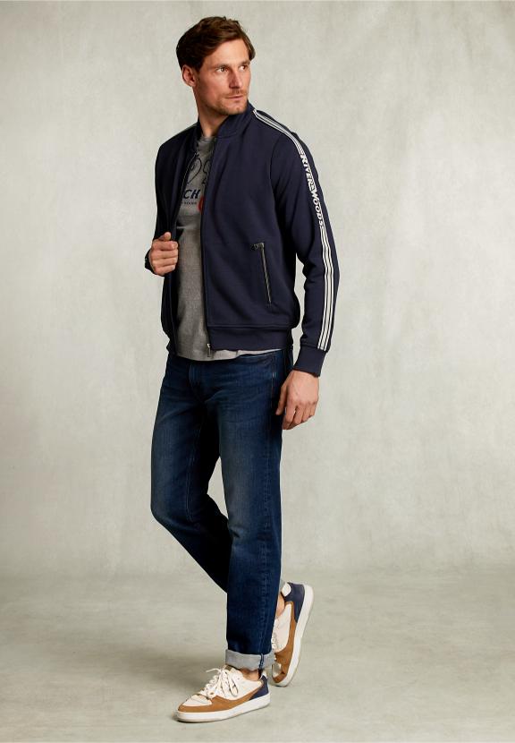 Cardigan With Zipper Navy - Blauw
