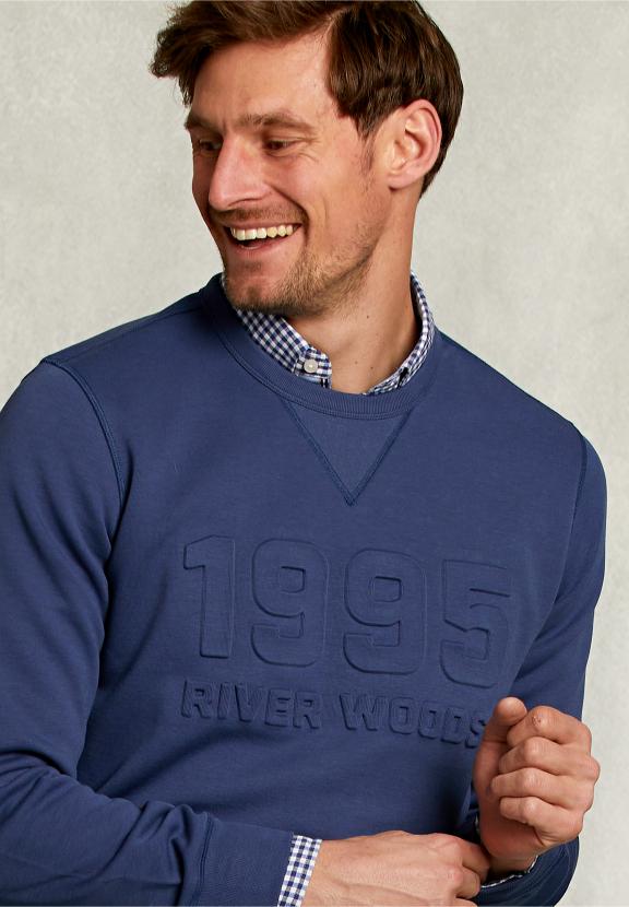 Crew Neck Sweater Dark Blue Jelly Fish - Bleu