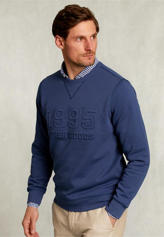 Crew Neck Sweater Dark Blue Jelly Fish - Bleu
