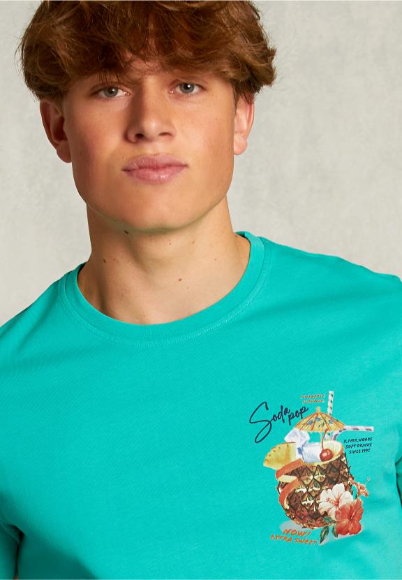 Normal Fit Basic T-Shirt Citrus Mel - Groen