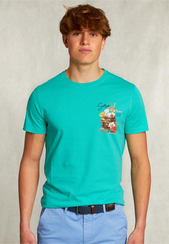 Normal Fit Basic T-Shirt Citrus Mel - Groen