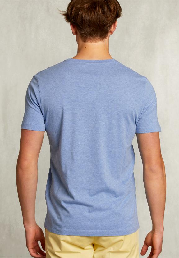 Normal Fit Basic T-Shirt Blue Gin Mel - Blauw