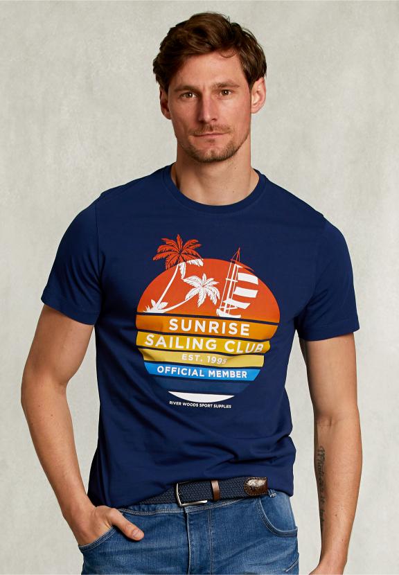 Normal Fit T-Shirt Oxford Blue - Blauw