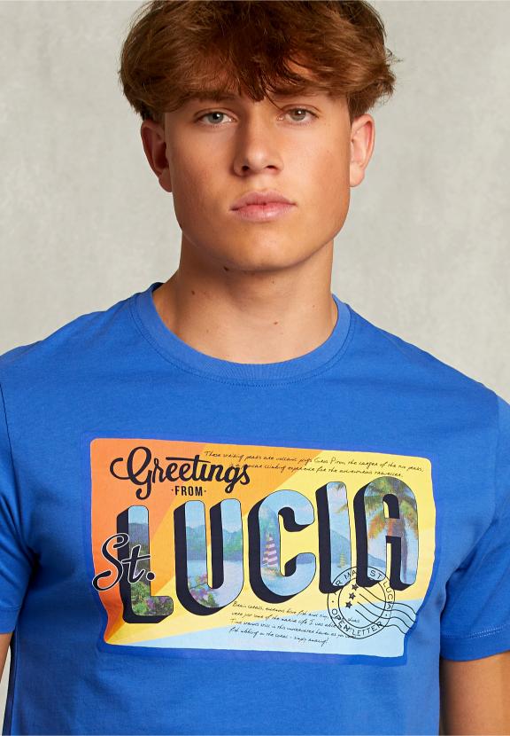 Normal Fit Basic T-Shirt Carribean Blue - Blauw