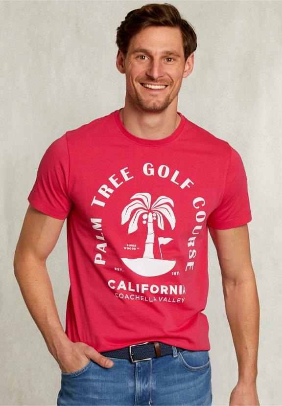 Normal Fit Basic T-Shirt In Flirt - Roze