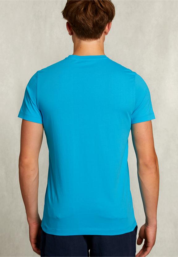 Normal Fit Basic T-Shirt In Aruba - Blauw