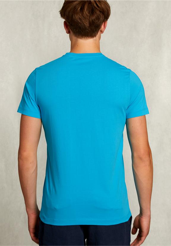 Normal Fit Basic T-Shirt In Aruba - Blauw