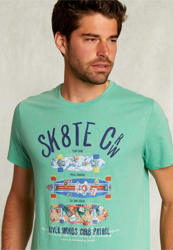 Normal Fit Basic T-Shirt Citrus Mel - Vert