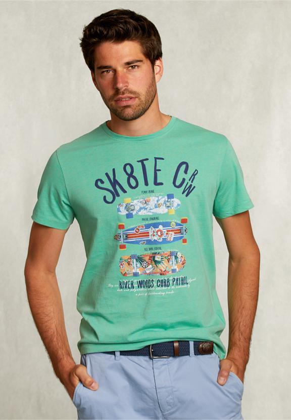 Normal Fit Basic T-Shirt Citrus Mel - Vert