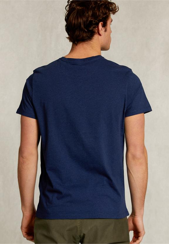Custom Fit Pima Cotton T-Shirt Pocket French Dark Mix - Bleu