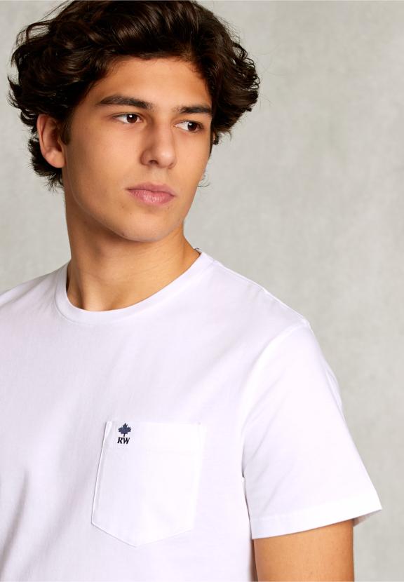 Custom Fit Pima Cotton T-Shirt Pocket White - Blanc