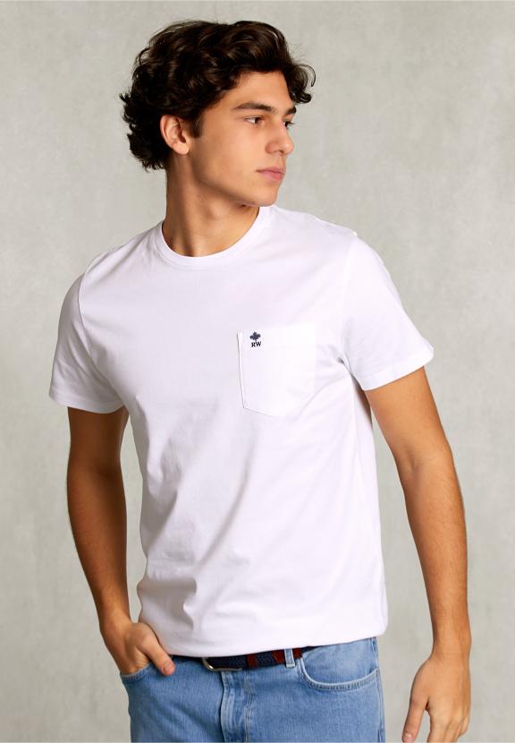 Custom Fit Pima Cotton T-Shirt Pocket White - Blanc