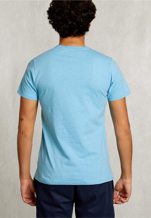 Custom Fit Pima Cotton T-Shirt Bora Bora Mix - Blauw