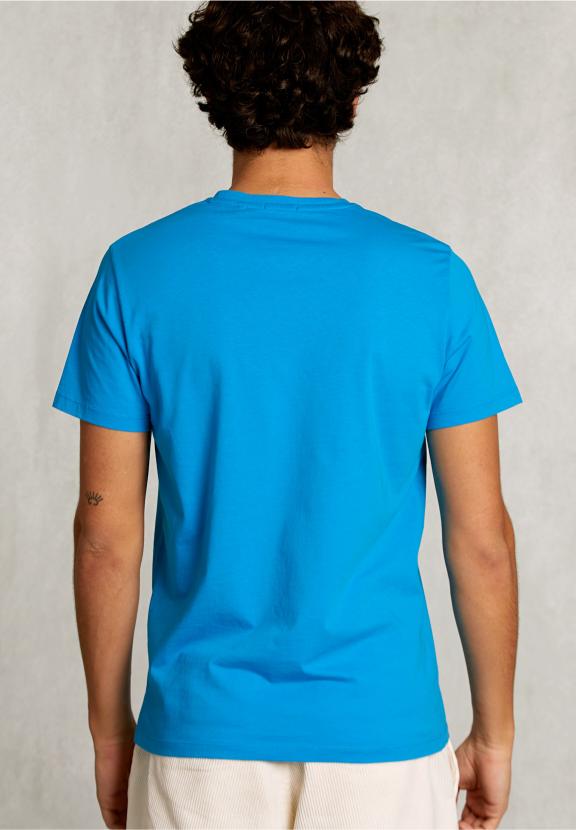 Custom Fit Pima Cotton T-Shirt Curacoa - Blauw