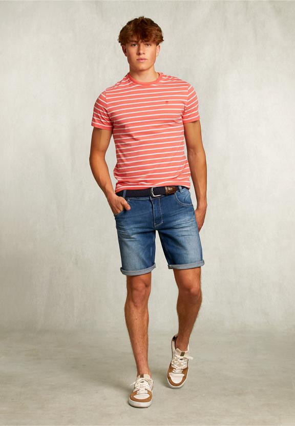 Custom Fit Striped T-Shirt Bellini - Roze