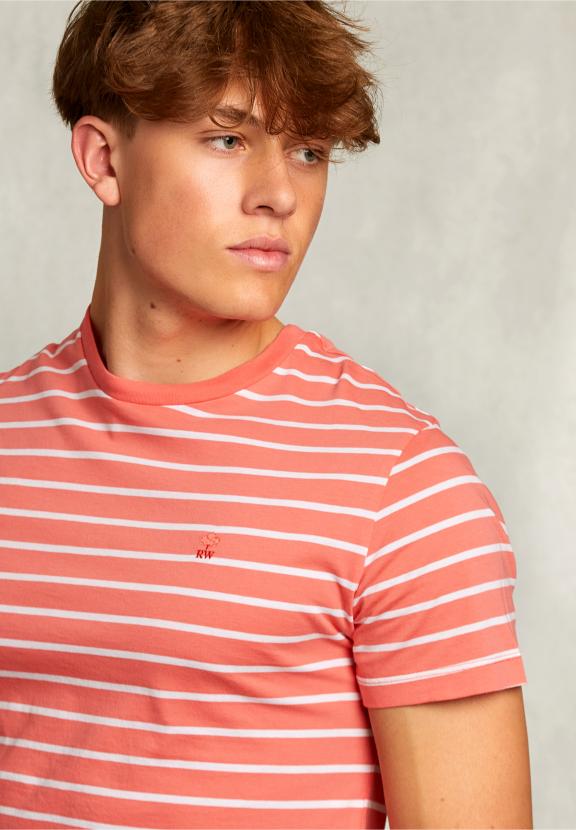 Custom Fit Striped T-Shirt Bellini - Roze