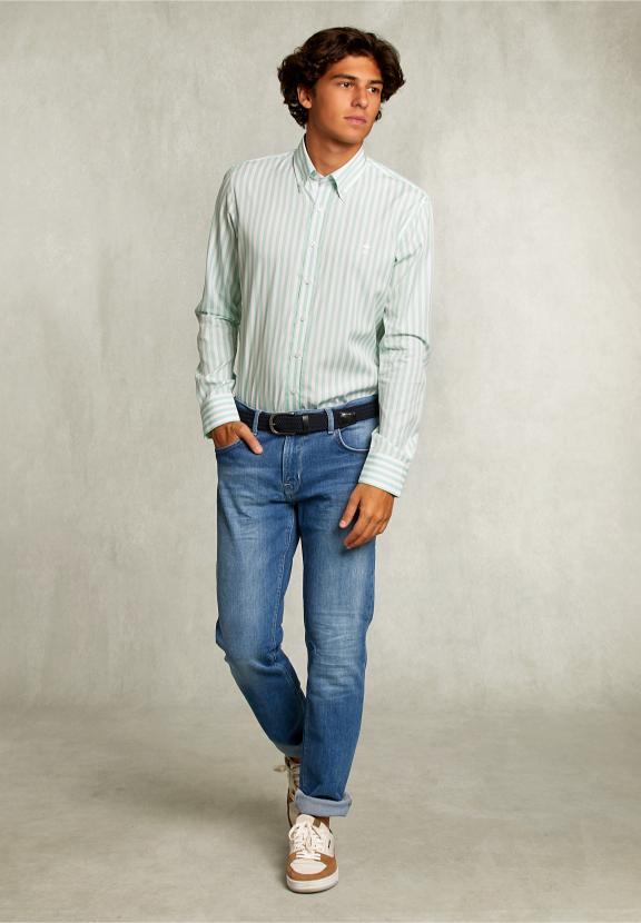 Tight Fit Basic 5-Pocket Jeans Light Stone - Denim