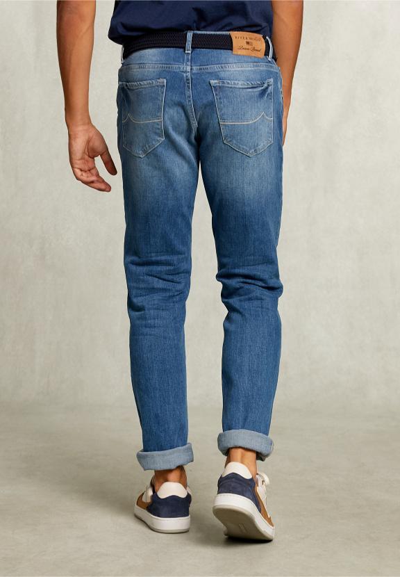 Tight Fit Basic 5-Pocket Jeans Light Stone - Denim