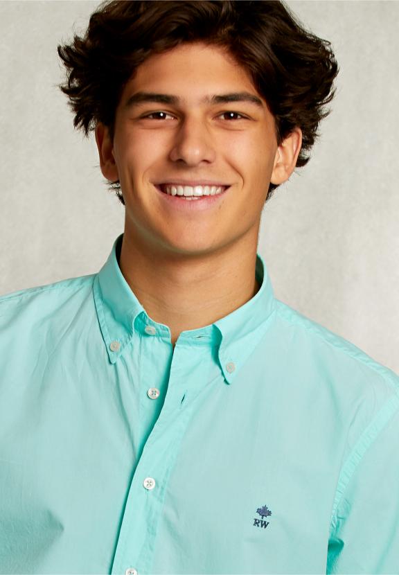 Custom Fit Poplin Shirt Lime - Groen