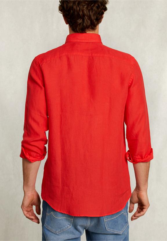 Custom Fit Linen Shirt Pomegranate - Rose