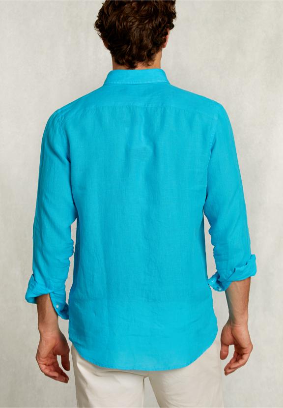 Custom Fit Linen Shirt St-Barth - Bleu