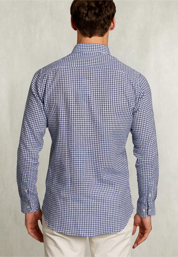 Custom Fit Checked Shirt Blue/White - Bleu